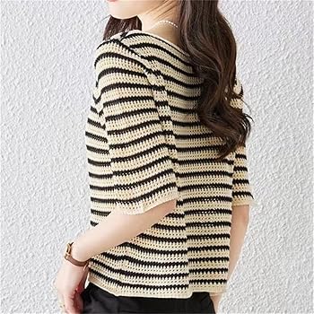 Sézane ボーダー　ニット　セーター　半袖 Sezane Mona Jumper セザンヌの ボーダー ニット 半袖 - メルカリ